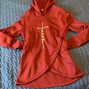 Faith sweat shirt with hoodie- excellent condition